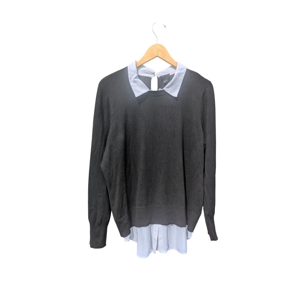 Preppy Business Office work layered collar sweater torrid 1X long sleeve career